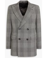 Emporio Armani - Double-breasted Prince Of Wales Checked Wool Blazer - Lyst