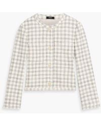 Theory - Cropped Gingham Cotton-Blend Tweed Jacket - Lyst