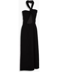 Magda Butrym - Neckholder-midikleid aus crêpe aus einer wollmischung mit cut-outs - Lyst