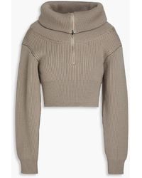 Jacquemus - Risoul Cropped Ribbed Wool Half-Zip Sweater - Lyst