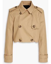 RED Valentino - Cropped Double-breasted Cotton-blend Twill Jacket - Lyst