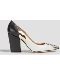 Sergio Rossi - Elaphe, Smooth And Croc-effect Leather Pumps - Lyst