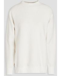 James Perse - Waffle-knit Cotton And Cashmere-blend Sweater - Lyst