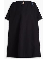 Marni - Embroidered Cotton-Cady Mini Dress - Lyst