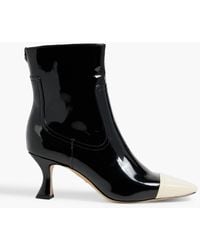 Sam Edelman - Liivia Two-tone Faux Patent Leather Ankle Boots - Lyst