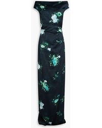 Erdem - Off-The-Shoulder Floral-Print Satin-Twill Gown - Lyst