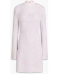 Maje - Embellished Cutout Metallic Open-Knit Mini Dress - Lyst