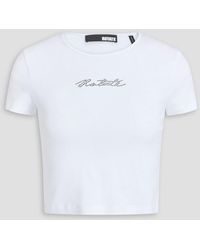 ROTATE BIRGER CHRISTENSEN - Ladies Bright Logo Applique Cropped T-Shirt, Brand Size 34 (Us - Lyst
