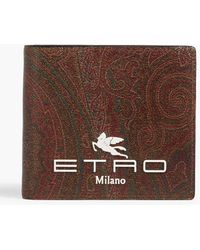 Etro - Printed Coated-canvas Wallet - Lyst