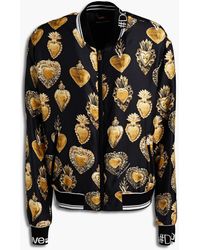 Dolce & Gabbana - Printed Silk-twill Bomber Jacket - Lyst