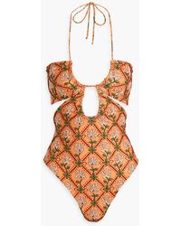 Agua Bendita - Majorana Cutout Embroidered Swimsuit - Lyst