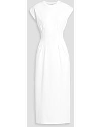 FRAME - The Nipped Pleated Cotton-Jersey Midi Dress - Lyst
