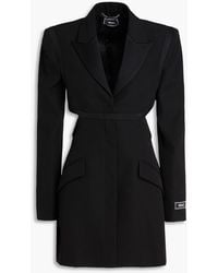 Versace - Cutout Grain De Poudre Wool Mini Dress - Lyst