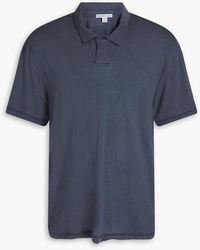 James Perse - Cotton And Linen-blend Jersey Polo Shirt - Lyst