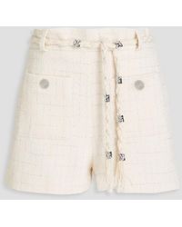 Maje - Embellished Metallic Cotton-Blend Tweed Shorts - Lyst