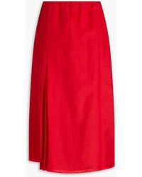 Loulou de Saison - Carmen Cotton And Silk-blend Midi Skirt - Lyst