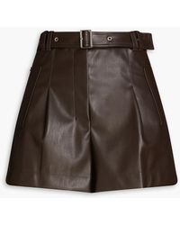 3.1 Phillip Lim - Pleated Faux Leather Shorts - Lyst