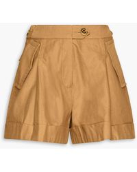 Zimmermann - Shorts aus baumwolle mit flammgarneffekt und falten - Lyst