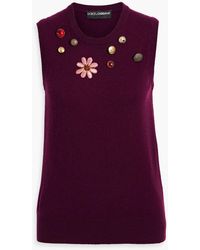 Dolce & Gabbana - Embellished Cashmere Vest - Lyst