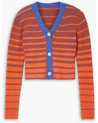 The Elder Statesman - Gerippter cardigan aus einer kaschmirmischung mit streifen - Lyst