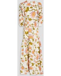 Stella Nova - Nynne Crinkled Gathered Cotton Maxi Dress - Lyst