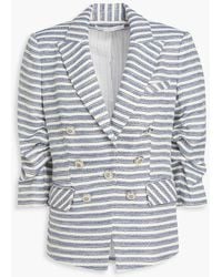 Veronica Beard - Ryland Striped Cotton-blend Tweed Blazer - Lyst