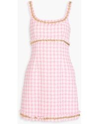 Rebecca Vallance - Gabrielle Chain-embellished Gingham Tweed Mini Dress - Lyst