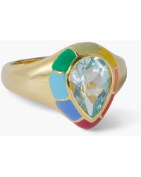 Fry Powers - Spectrum ring aus gold-vermeil mit topaz und emaille - Lyst