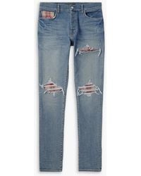 Amiri - Skinny-Fit Distressed Patchwork Jeans - Lyst