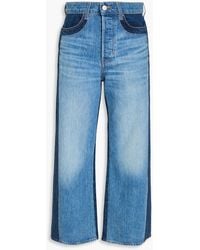 Veronica Beard - Taylor Cropped Two-Tone High-Rise Wide-Leg Jeans - Lyst