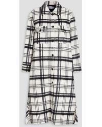 RED Valentino - Double-breasted Checked Wool-blend Velour Coat - Lyst