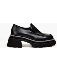 Sandro - Teriane Crystal-embellished Leather Platform Loafers - Lyst