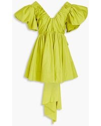 Aje. - Gretta Bow-detailed Cotton-poplin Mini Dress - Lyst