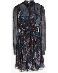Veronica Beard - Bolade Printed Silk-georgette Mini Dress - Lyst