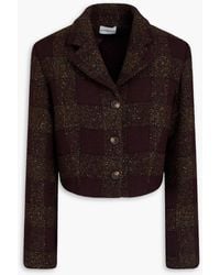 Claudie Pierlot - Cropped Checked Bouclé Blazer - Lyst