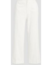 ATM - Cropped Cotton-blend Twill Wide-leg Pants - Lyst