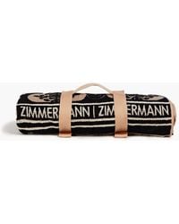 Zimmermann - Strandtuch aus baumwollfrottee mit print und fransen - Lyst