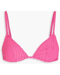Solid & Striped - The Lulu Ribbed Recycled Triangle Bikini Top - Lyst