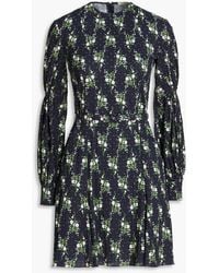 Emilia Wickstead - Aurora Floral-print Cotton-blend Swiss-dot Seersucker Mini Dress - Lyst