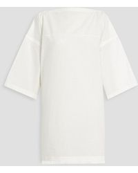 Acne Studios - Crochet-trimmed Crinkled Cotton-blend Poplin Mini Dress - Lyst