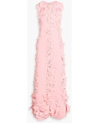 Badgley Mischka - Appliquéd Laser-Cut Scuba Gown - Lyst