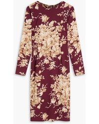 Dolce & Gabbana - Floral-Print Silk-Blend Twill Midi Dress - Lyst