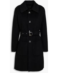 Maje - Belted Wool-blend Felt Coat - Lyst