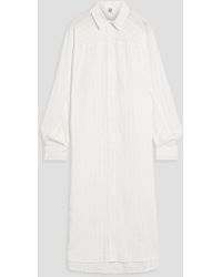 TOTEME - Striped Lyocell And Silk-Blend Jacquard Midi Shirt Dress - Lyst