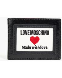 Love Moschino Kartenetui aus beschichtetem canvas und kunstleder mit stickereien - Schwarz