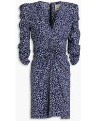 Isabel Marant - Alinizia Ruched Printed Stretch-Silk Mini Dress - Lyst