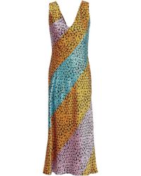Diane von Furstenberg Floral-print Silk-satin Midi Slip Dress Multicolour