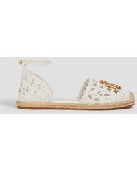 Tory Burch - Eleanor Leather Espadrille Sandals - Lyst