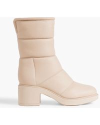 Gianvito Rossi - Shearling-lined Quilted Leather Ankle Boots - Lyst