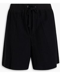 James Perse - Waffle-knit Cotton And Cashmere-blend Drawstring Shorts - Lyst